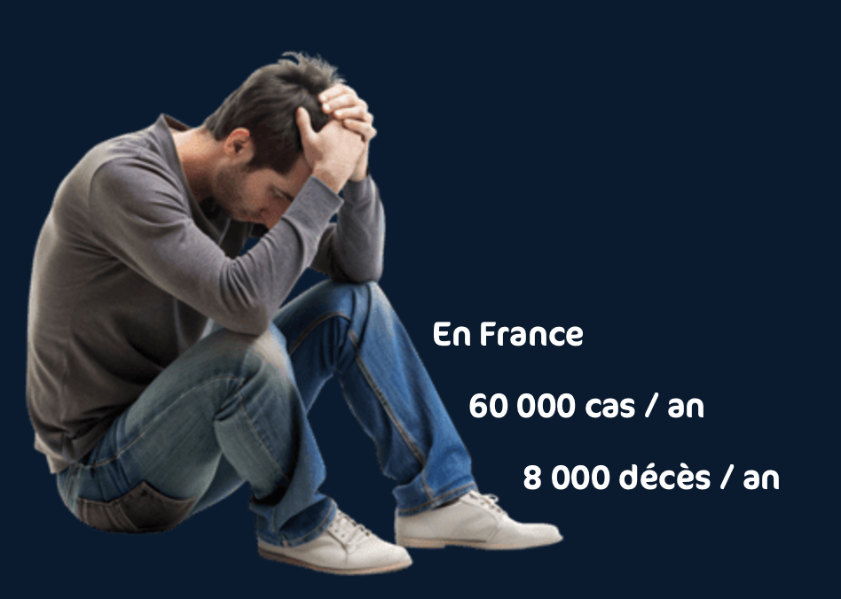 Jeune hommes en pleine réflexion par le cancer de la prostate