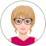 Avatar Aurore : Aurore est blonde. Elle a les yeux marron, porte des lunettes de vue & un tee-shirt rose foncé.