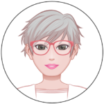 Avatar Claudia : Claudia a les cheveux gris/blanc. Elle a les yeux marron, et des lunettes de vue. Elle porte un tee-shirt de couleur blanc.