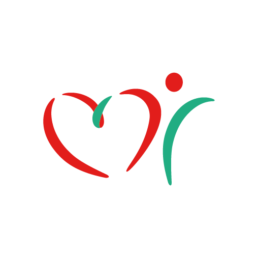 Logo de la Mutuelle de France Unie : cœur rouge stylisé avec ligne verte courbe.