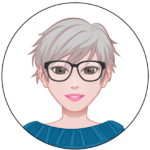 Avatar Pierette : Pierette a les cheveux gris/blanc. Elle a les yeux marron, et des lunettes de vue. Elle porte un tee-shirt de couleur bleu.