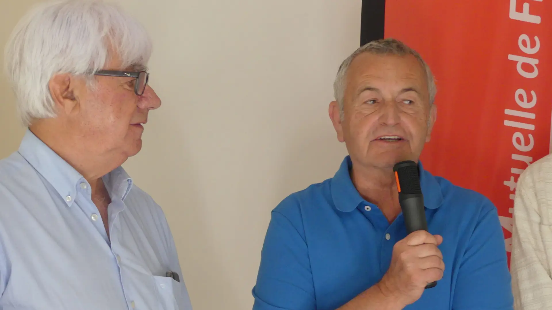 Antoine Chatagnon président de la section & Jean Jacques Verchay président de la Mutuelle de france Unie font un discours complémentaire